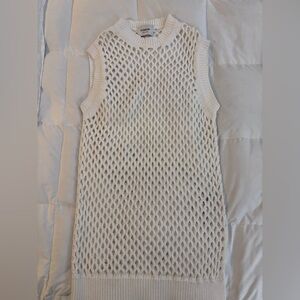 Dondup Cream Sleeveless Open-Knit Sweater